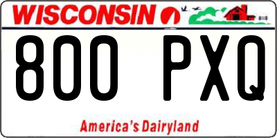 WI license plate 800PXQ
