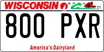 WI license plate 800PXR