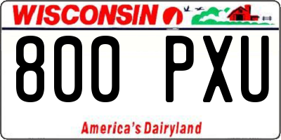 WI license plate 800PXU
