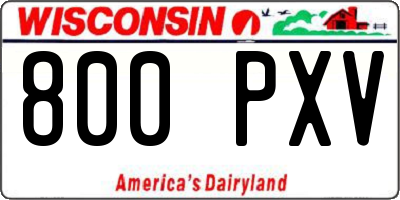 WI license plate 800PXV