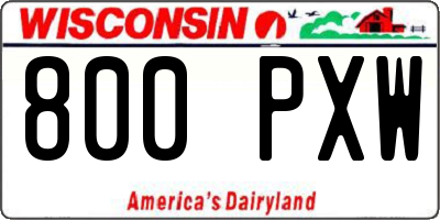 WI license plate 800PXW