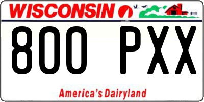 WI license plate 800PXX