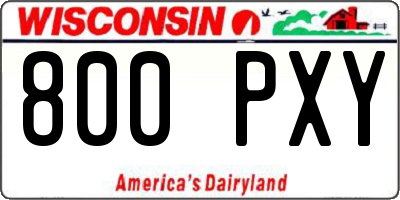 WI license plate 800PXY
