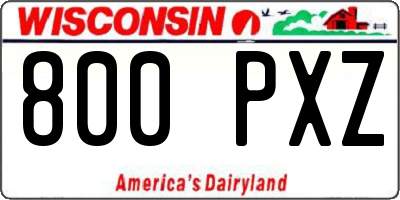 WI license plate 800PXZ