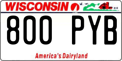 WI license plate 800PYB
