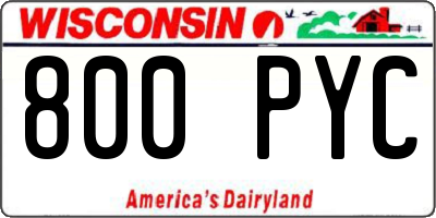 WI license plate 800PYC