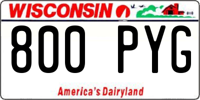 WI license plate 800PYG