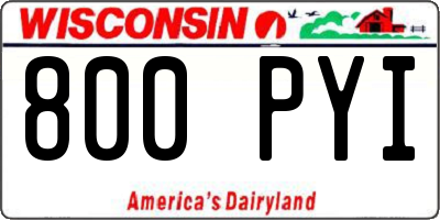 WI license plate 800PYI