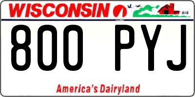 WI license plate 800PYJ