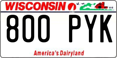WI license plate 800PYK