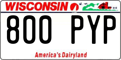 WI license plate 800PYP