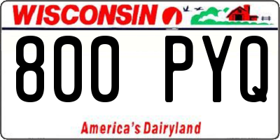 WI license plate 800PYQ