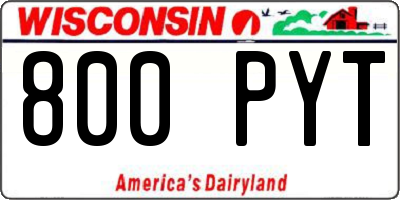 WI license plate 800PYT