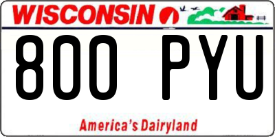 WI license plate 800PYU