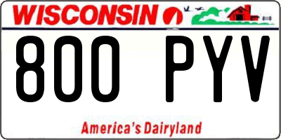 WI license plate 800PYV