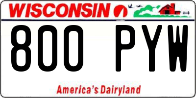 WI license plate 800PYW