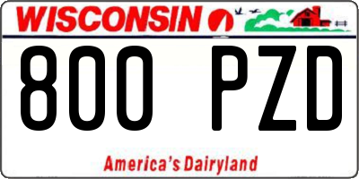 WI license plate 800PZD