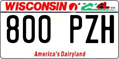 WI license plate 800PZH