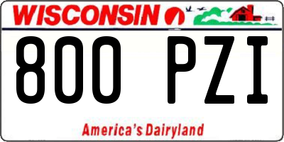 WI license plate 800PZI