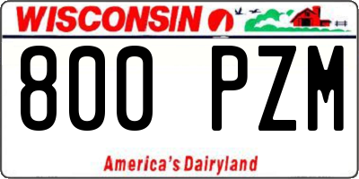WI license plate 800PZM