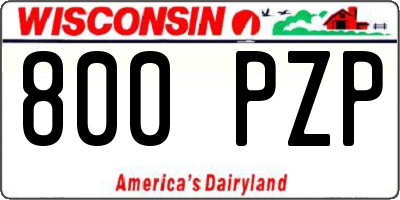 WI license plate 800PZP