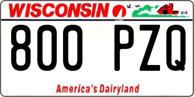 WI license plate 800PZQ