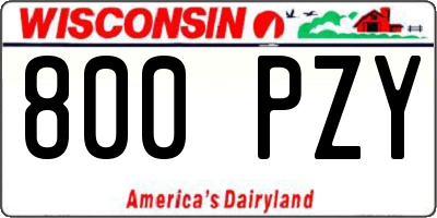 WI license plate 800PZY