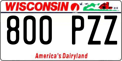 WI license plate 800PZZ