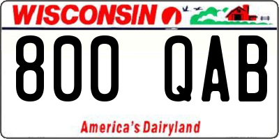 WI license plate 800QAB