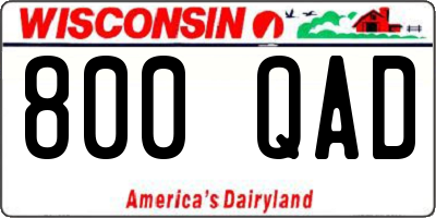 WI license plate 800QAD