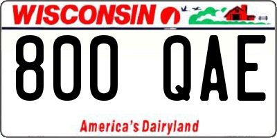 WI license plate 800QAE