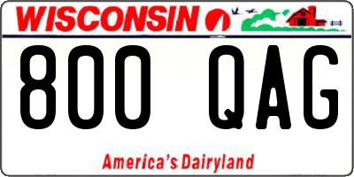 WI license plate 800QAG