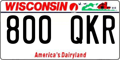 WI license plate 800QKR