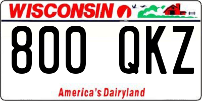 WI license plate 800QKZ