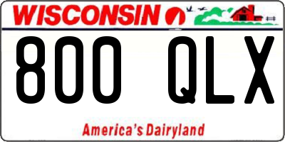 WI license plate 800QLX