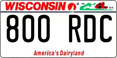 WI license plate 800RDC