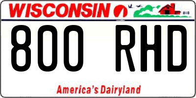 WI license plate 800RHD