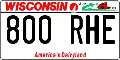 WI license plate 800RHE