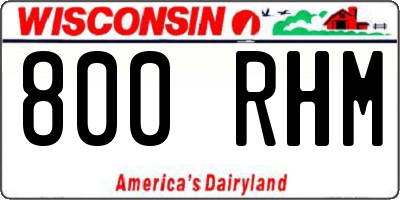 WI license plate 800RHM