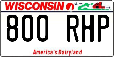 WI license plate 800RHP