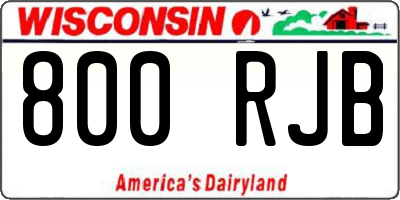 WI license plate 800RJB