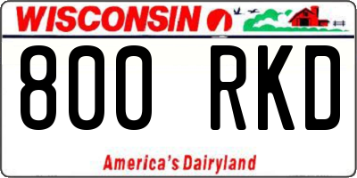 WI license plate 800RKD