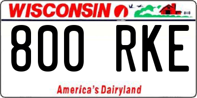 WI license plate 800RKE