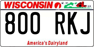 WI license plate 800RKJ
