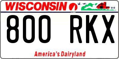WI license plate 800RKX