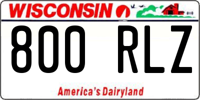 WI license plate 800RLZ