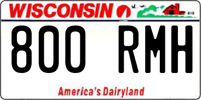 WI license plate 800RMH