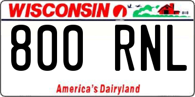 WI license plate 800RNL