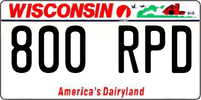 WI license plate 800RPD