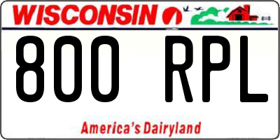 WI license plate 800RPL